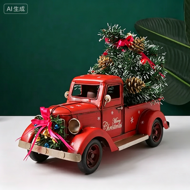 ヴィンテージ風赤いクリスマス トラックモデル 錬鉄彫刻 金属 - Home Decor Handicraft のレビューと価格