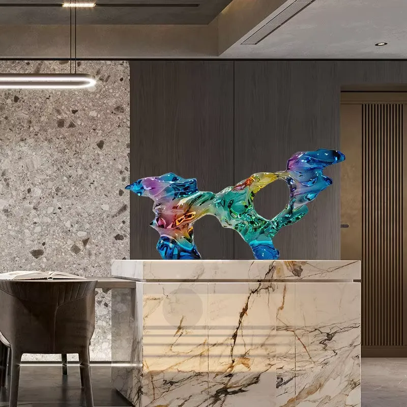 透明樹脂製太湖石彫刻抽象装飾品 リビングルーム デスクトップ - Abstract Sculpture Resin のレビューと価格