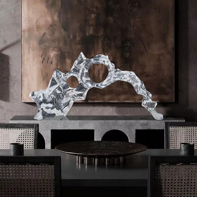 透明樹脂製太湖石彫刻抽象装飾品 リビングルーム デスクトップ - Abstract Sculpture Resin のレビューと価格