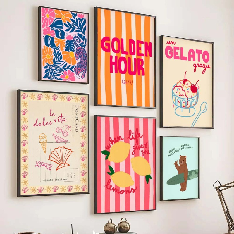トロピカルプレッピーポスター貝殻ビーチ夏ポスタープリントワイ - Home Decor Aesthetic Pinterest のレビューと価格