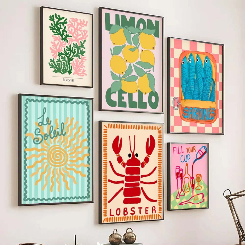 トロピカルプレッピーポスター貝殻ビーチ夏ポスタープリントワイ - Home Decor Aesthetic Pinterest のレビューと価格