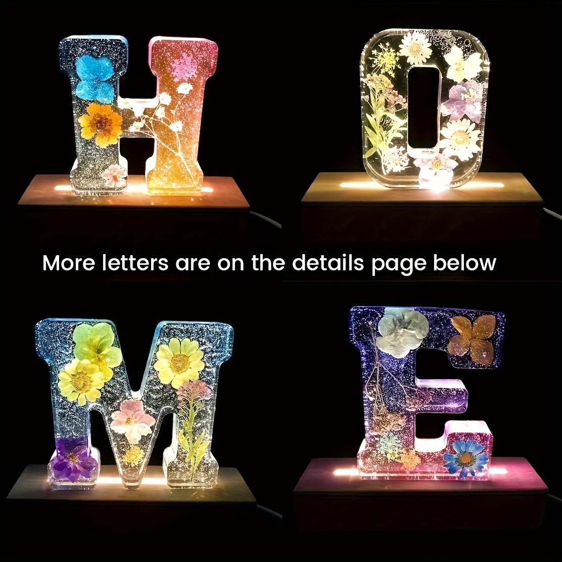 7インチ大型レターレジンモールド、3D大文字レジンモールド、 - Home Decor Handicraft のレビューと価格