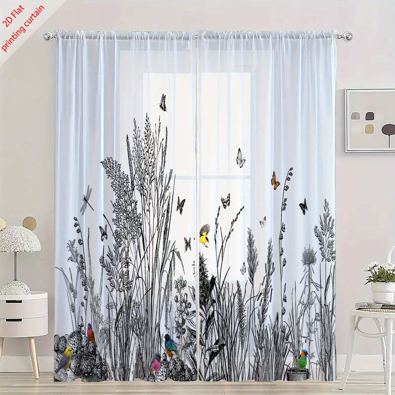 植物プリント透明スクリーンカーテンホームウィンドウ装飾フィル - Home Decor Youtube のレビューと価格