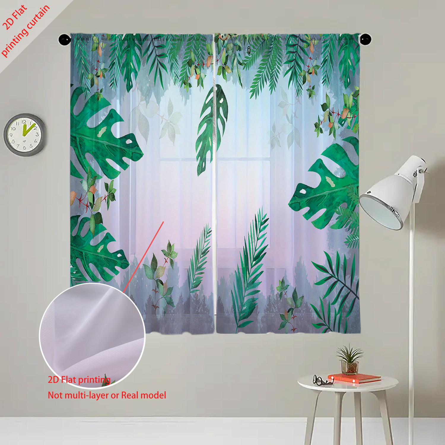 植物プリント透明スクリーンカーテンホームウィンドウ装飾フィル - Home Decor Youtube のレビューと価格