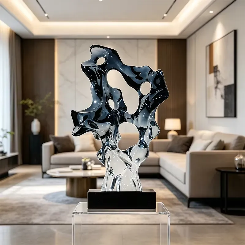 カスタム透明樹脂製手描き抽象彫刻、モダンな室内装飾スタイルの - Abstract Sculpture Resin のレビューと価格