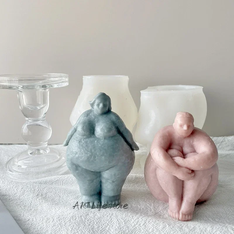 シリコーンの形をしたキャンドル型,3D脂肪の女性の肖像画の彫 - Abstract Sculpture Resin のレビューと価格