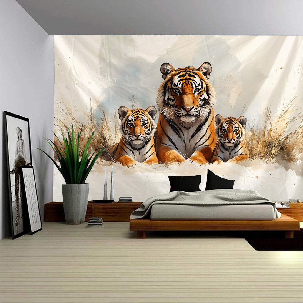 森林の虎のタペストリー、動物のライオン、ヒッピー風の壁飾り、 - Home Decor Hippie のレビューと価格