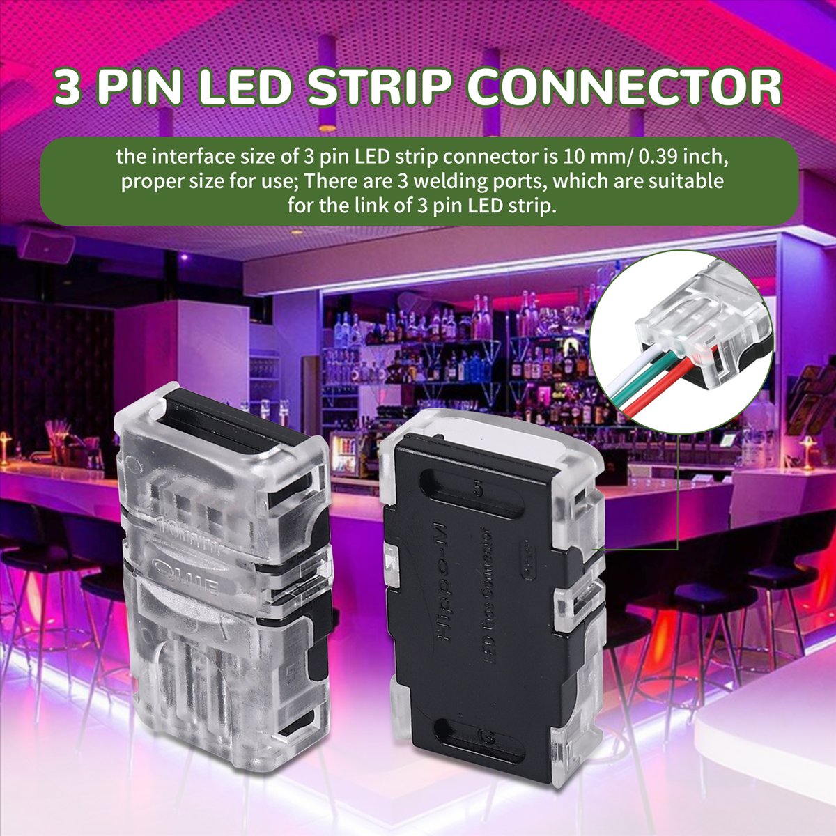互換性のある11個の調整可能な3ピンLEDストリップコネクタ - Led Strip Lights のレビューと価格
