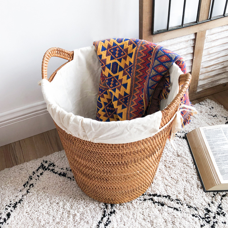 ラタン製ランドリーバスケット、大容量収納かご（バスルーム用） - Home Decor Hampers のレビューと価格