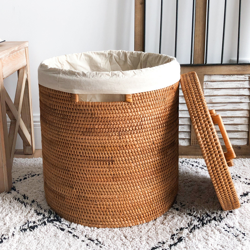 ラタン製ランドリーバスケット、大容量収納かご（バスルーム用） - Home Decor Hampers のレビューと価格
