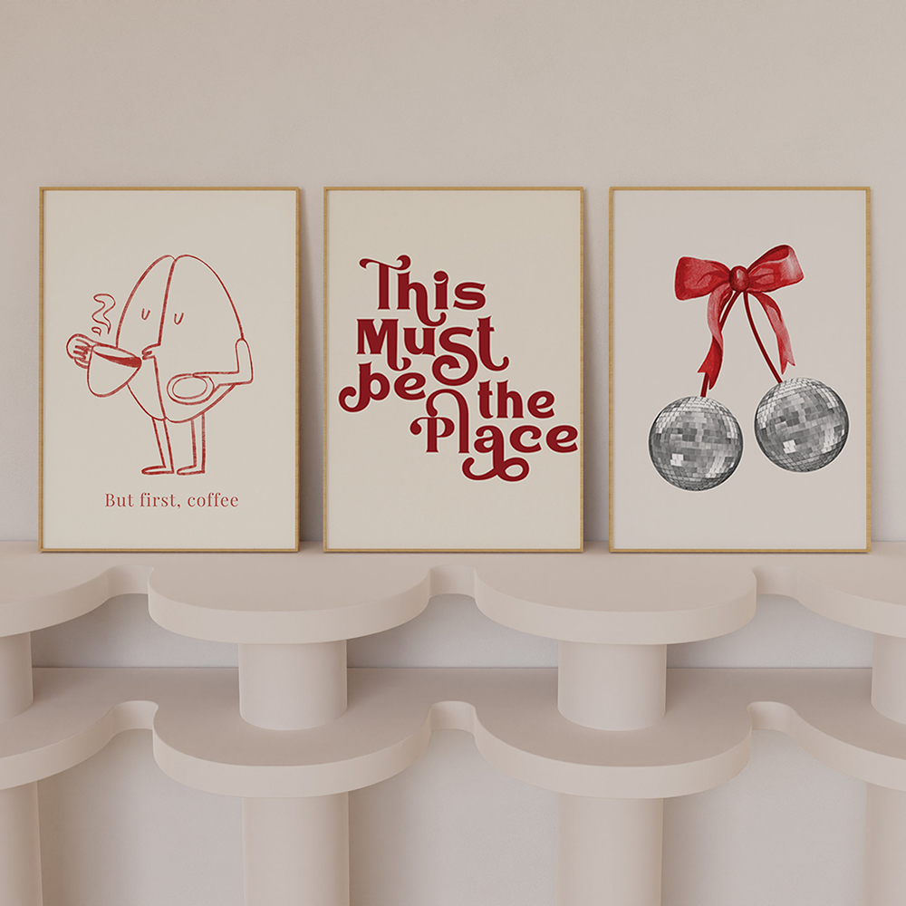 トレンディなレトロなウォールセットのプリント、美的バーカート - Home Decor Aesthetic Pinterest のレビューと価格