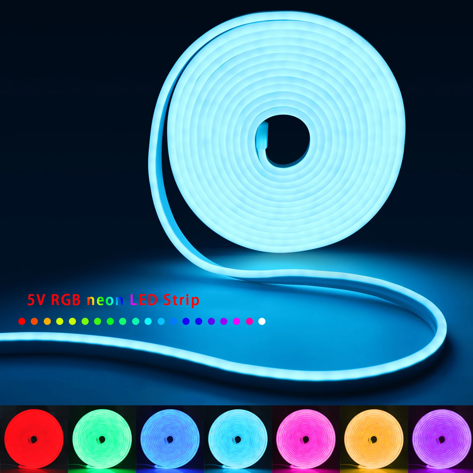 1-5m RGB LEDネオンストリップライト 5V USB - Led Strip Lights のレビューと価格